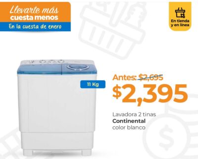 PROMO DEL MES Lavadora Semiautomática Continental Blanco CE-WT111MX